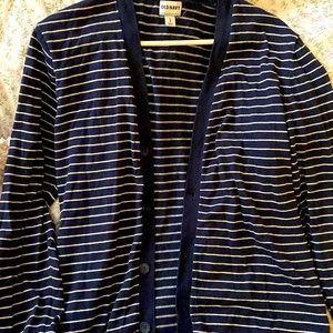 Old Navy Blue/white striped Cardigan